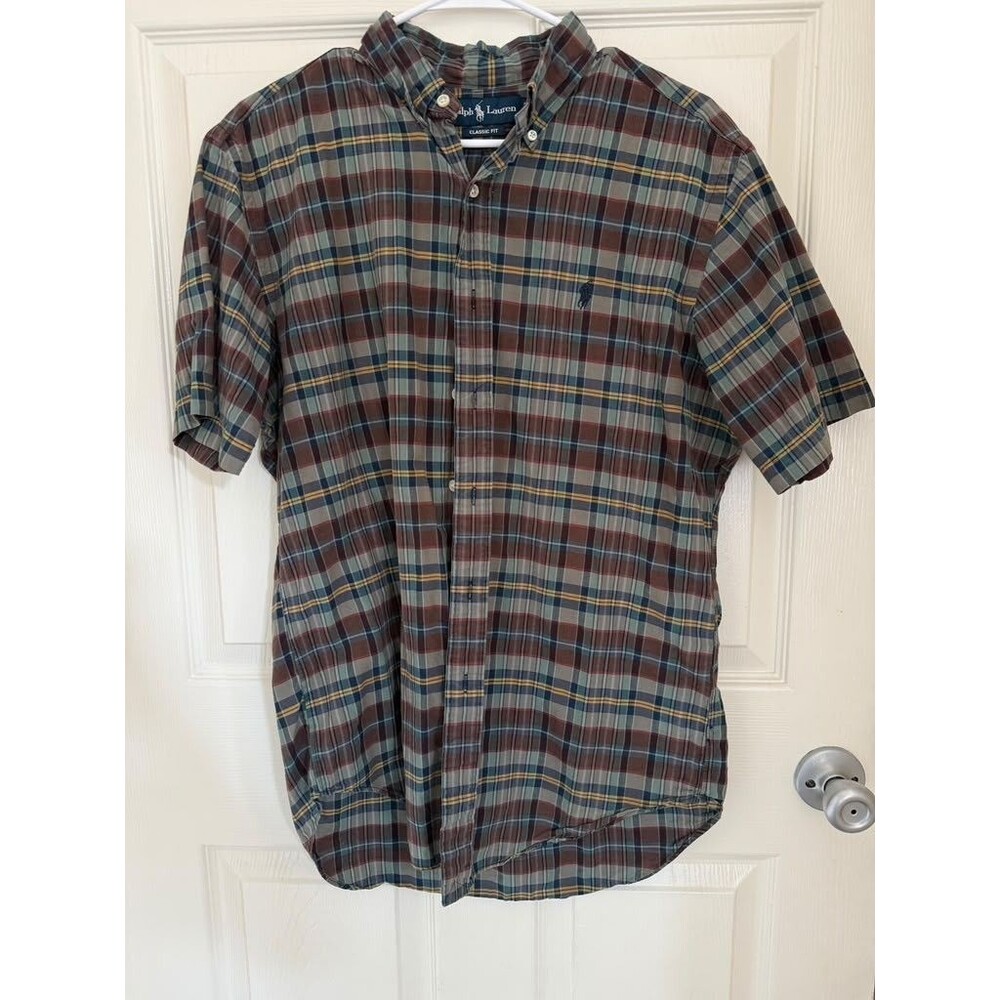 Ralph Lauren Classic Fit Plaid Button Down Shirt Men’s M